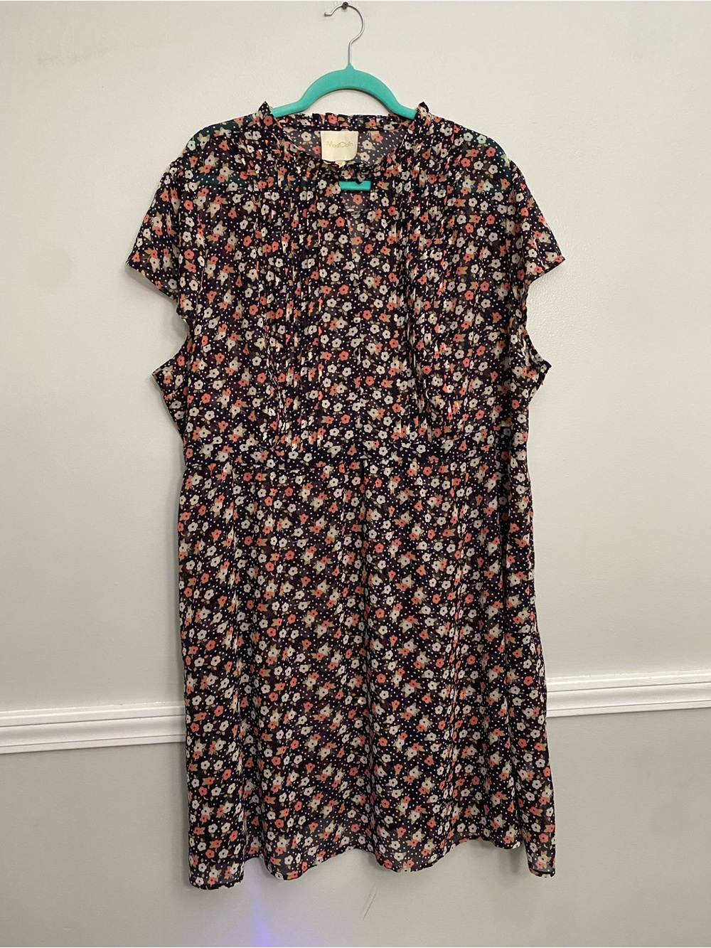 ModCloth Sheer Floral Keyhole Plus Size Dress - 4X